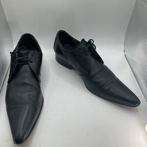 Ted Baker Winklepicker Oxford Dress Shoes Black Leather Pointed Size 9 EU 42